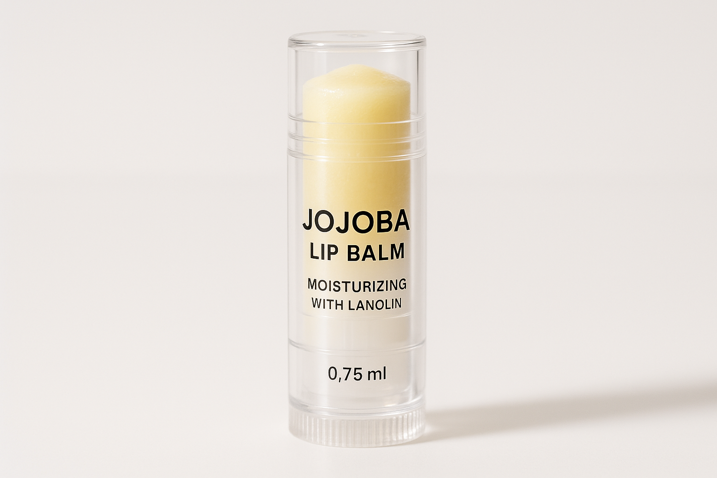 moisturizing jojoba lip balm with lanolin. .75ml
