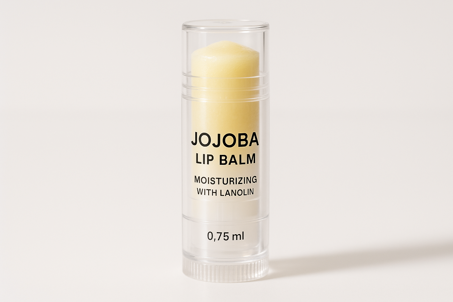 moisturizing jojoba lip balm with lanolin. .75ml 